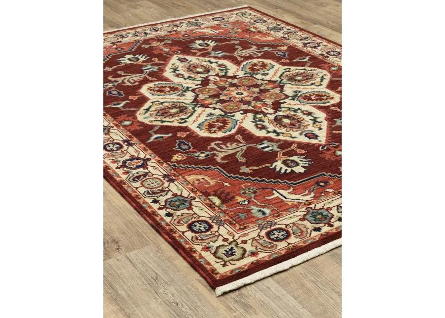 Lilihan 6'7" x 9'6" Red Rug