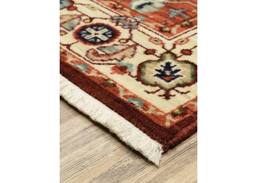 Lilihan 6'7" x 9'6" Red Rug