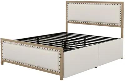 Merax Upholstered Platform Bed with 4 Drawers