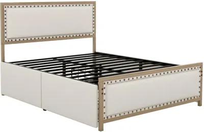 Merax Upholstered Platform Bed with 4 Drawers