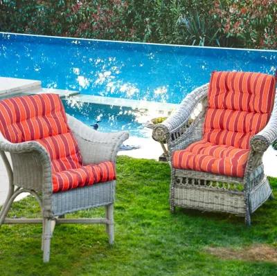 Tufted Patio High Back Chair Cushion with Non-Slip String Ties