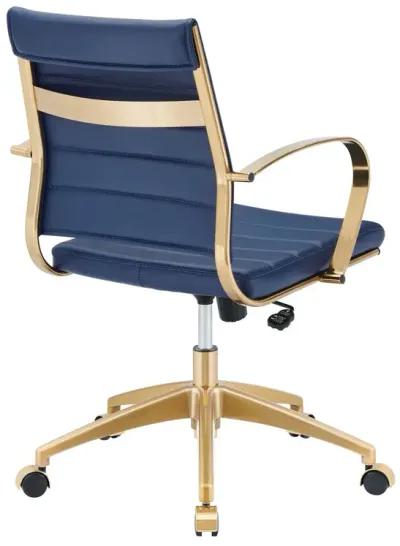 Modway Furniture - Jive Gold Stainless Steel Midback Office Chair Gold Black