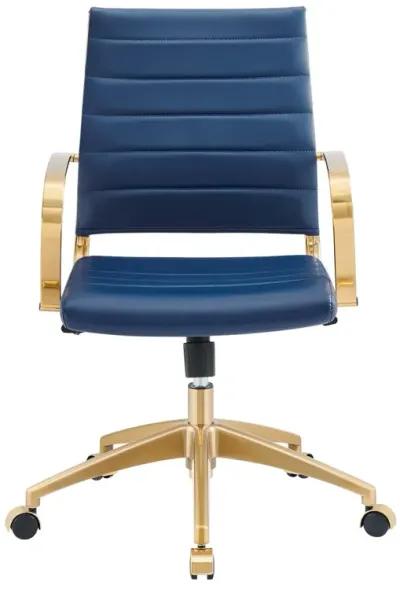 Modway Furniture - Jive Gold Stainless Steel Midback Office Chair Gold Black