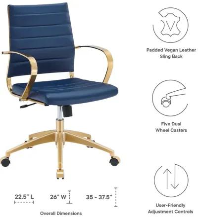 Modway Furniture - Jive Gold Stainless Steel Midback Office Chair Gold Black