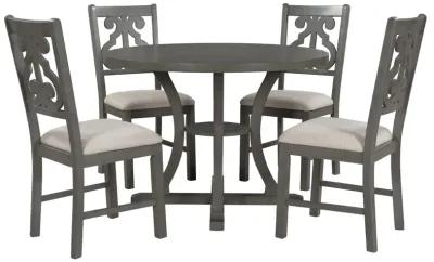 Merax Modern Round Dining Table and Chairs Set