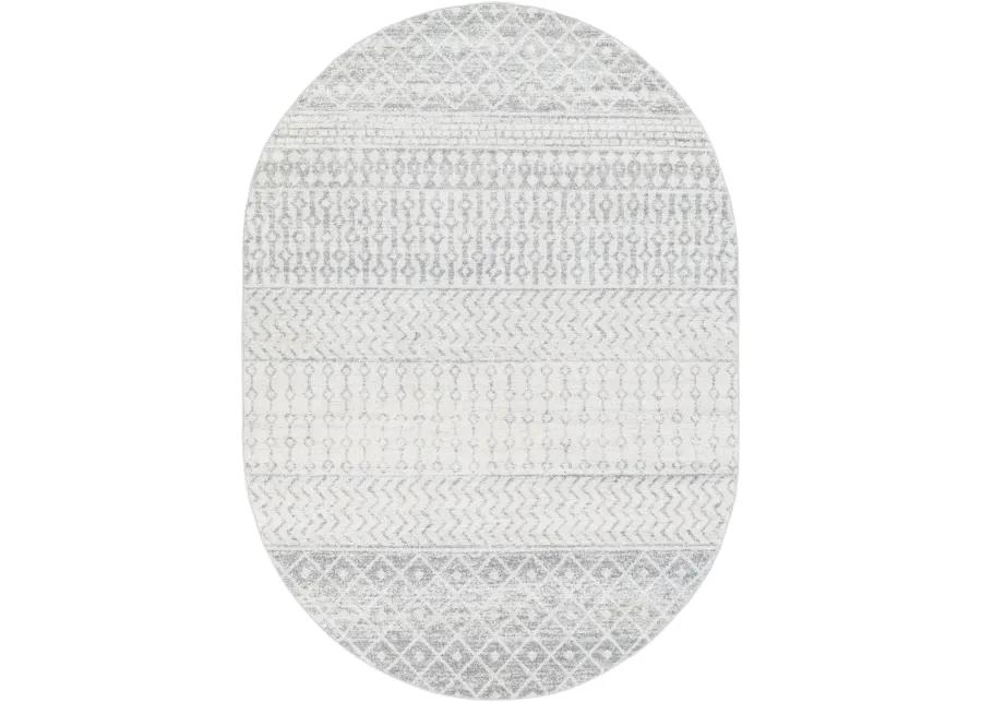 Elaziz ELZ-2345 4' x 6' Oval Gray Rug