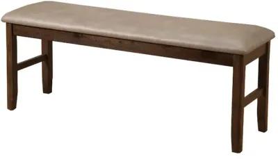 Rubberwood Dining Bench With Padded Upholstery Brown-Benzara