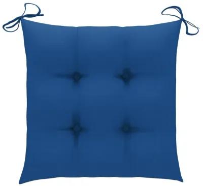 vidaXL Chair Cushions 4 pcs Blue 19.7"x19.7"x2.8" Fabric