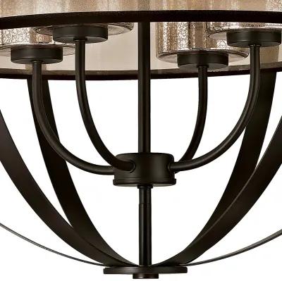 Diffusion Circular 24'' Wide 4-Light Bronze Chandelier