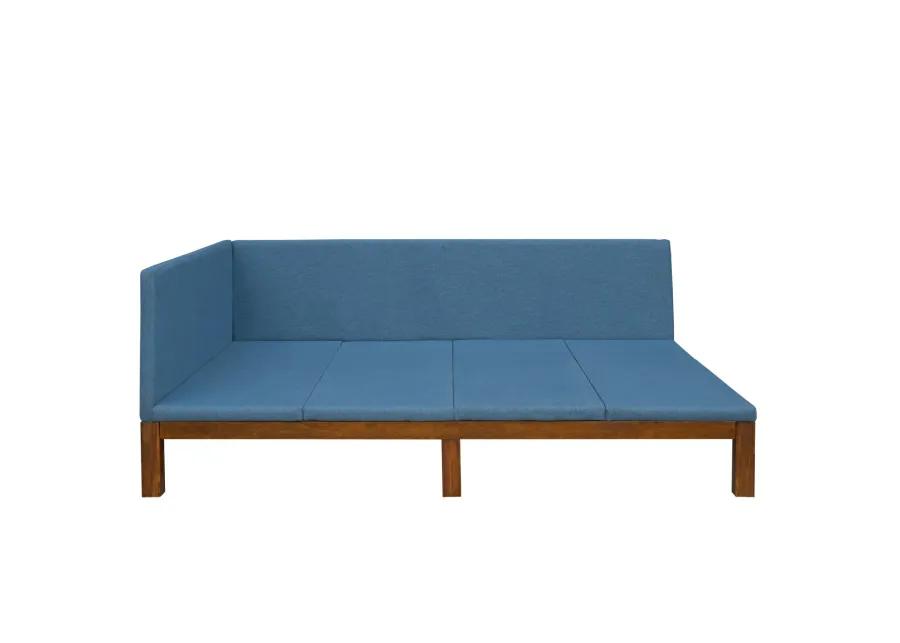 Upholstered Daybed/Sofa Bed Frame Full Size Linen-Blue