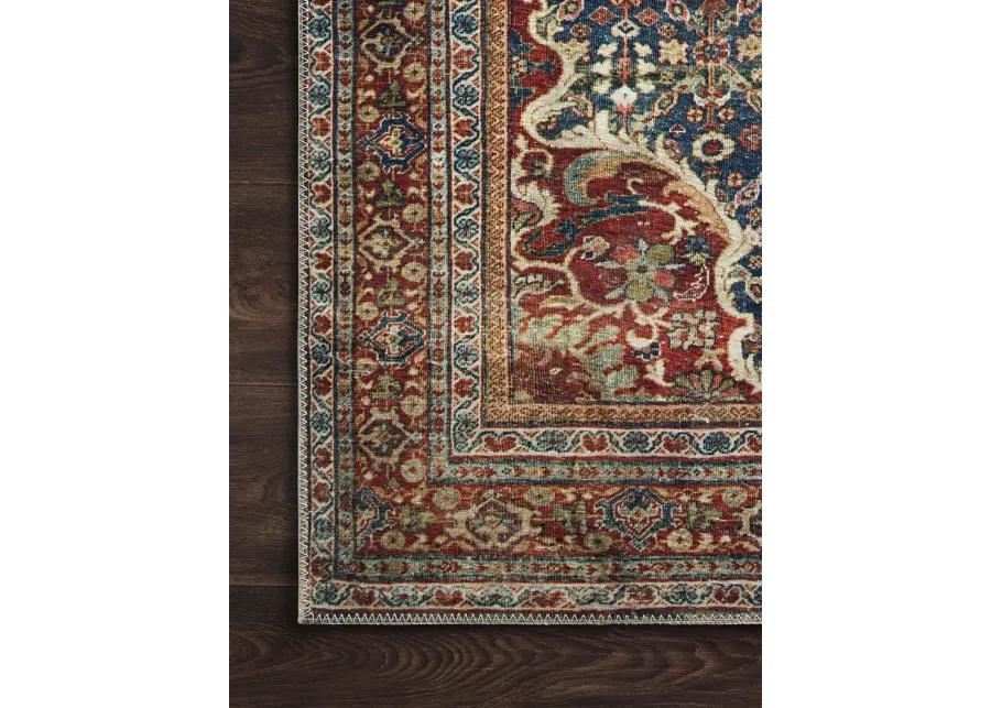 Layla LAY09 Cobalt Blue/Spice 2'6" x 12' Rug