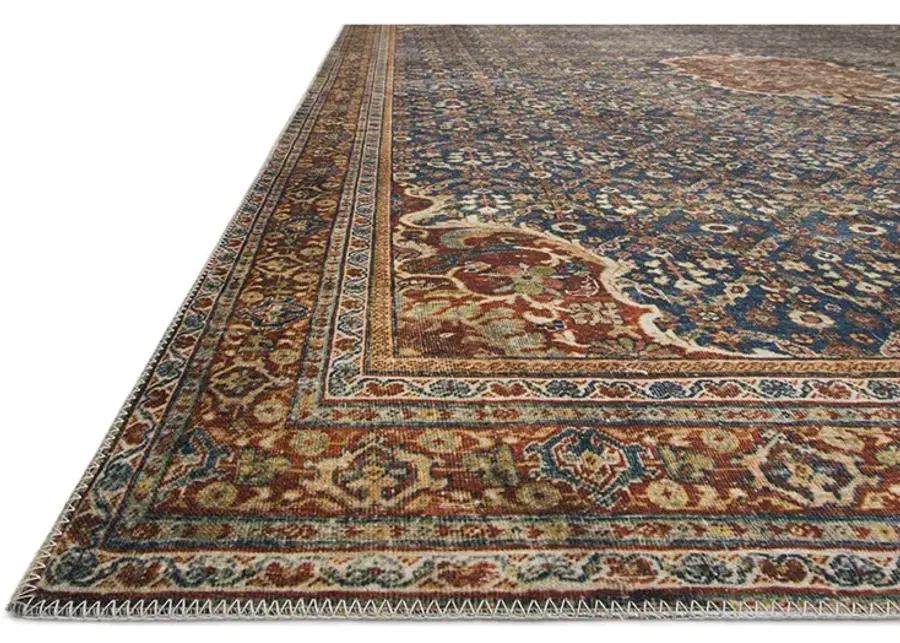 Layla LAY09 Cobalt Blue/Spice 2'6" x 12' Rug