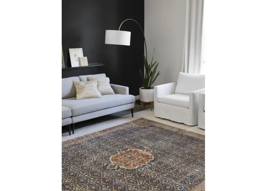 Layla LAY09 Cobalt Blue/Spice 2'6" x 12' Rug