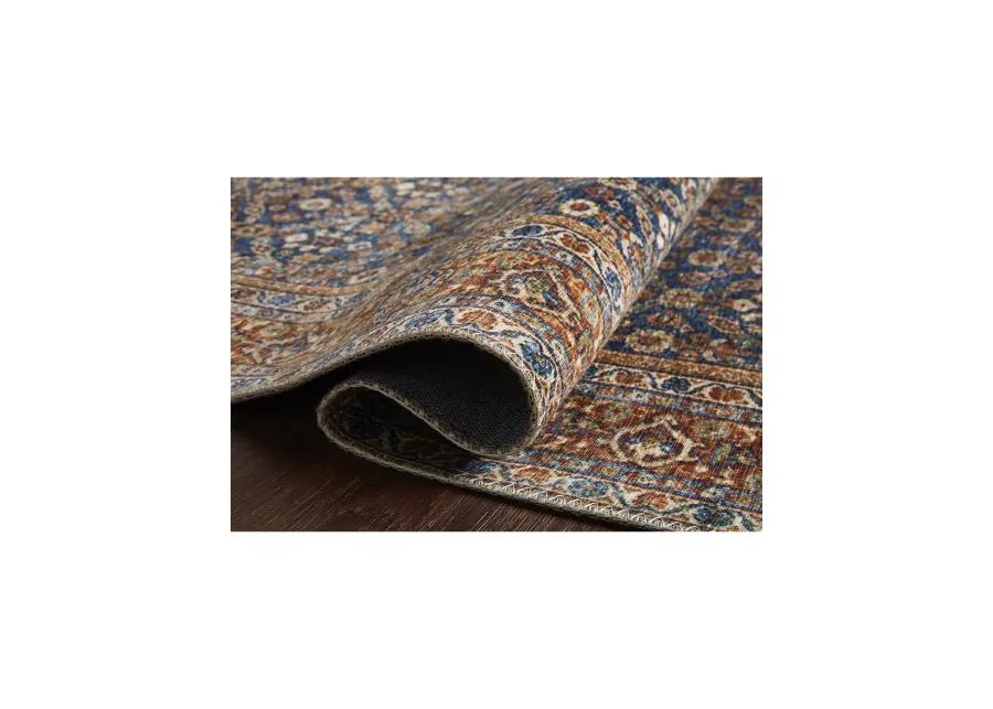 Layla LAY09 Cobalt Blue/Spice 2'6" x 12' Rug