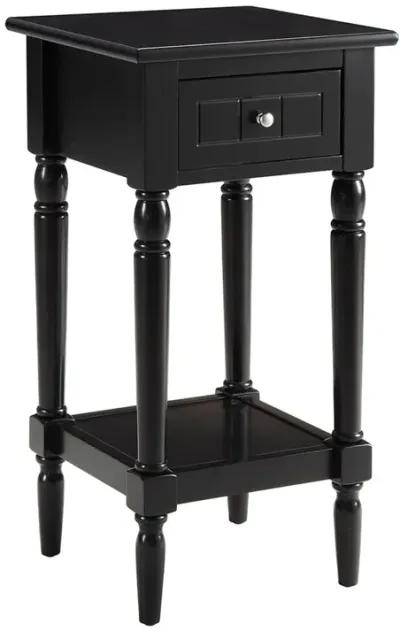 Convenience Concepts French Country Khloe 1 Drawer Accent Table with Shelf, Black