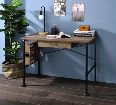 ACME Endang Writing Desk, Weathered Oak & Black Finish