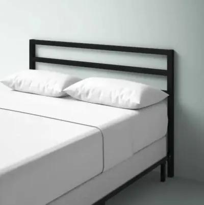 Modern Headboard in Matte Black Metal Finish