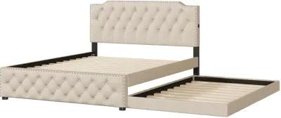 Merax Upholstered Platform Bed with USB Ports