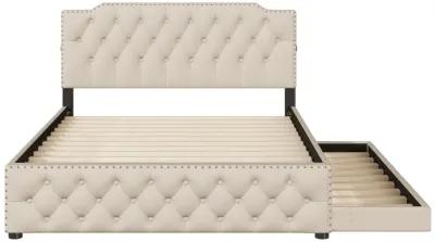 Merax Upholstered Platform Bed with USB Ports