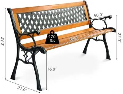 Hivvago Outdoor Cast Iron Patio Bench