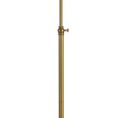 100 Watt Metal Down Bride Floor lamp with Fabric Tapered Drum Shade, Gold-Benzara