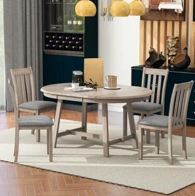 5-Piece Wood Dining Table Set