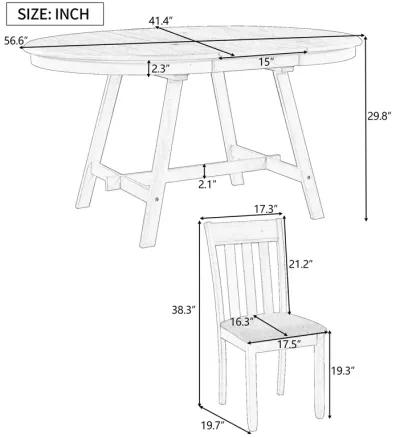 5-Piece Wood Dining Table Set