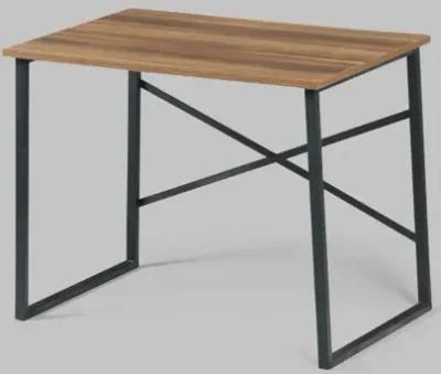 Furnish Home Store Lator Black Metal Frame 35" Wooden Top Small Writing and Computer Desk