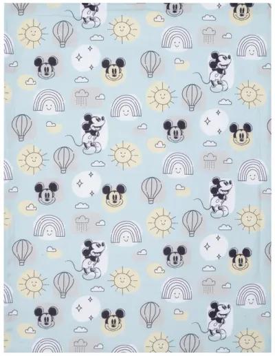 Lambs & Ivy Disney Baby Classic Mickey Mouse Blue/White Soft Fleece Baby Blanket