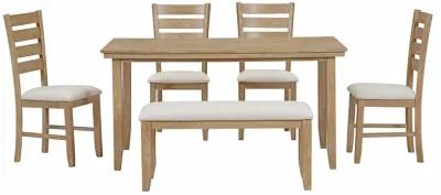 Merax 6 Pieces Rustic Wood Dining Set