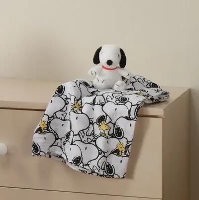 Lambs & Ivy Snoopy Muslin Swaddle Blanket & Mini Plush Newborn Baby Gift Set