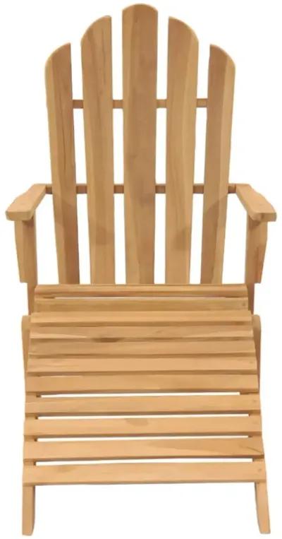 vidaXL Adirondack Chair with Footrest Solid Teak Wood