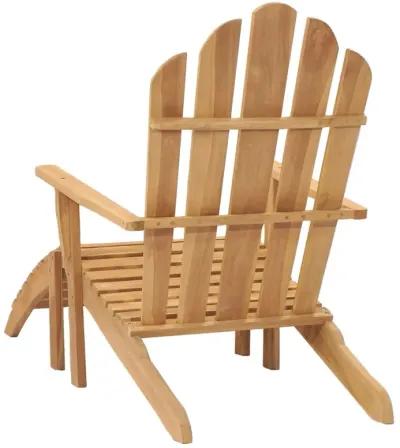 vidaXL Adirondack Chair with Footrest Solid Teak Wood