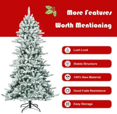 7 Feet Snow Flocked Slim Artificial Christmas Fir Tree