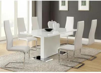 Anges T-shaped Pedestal Dining Table Glossy White