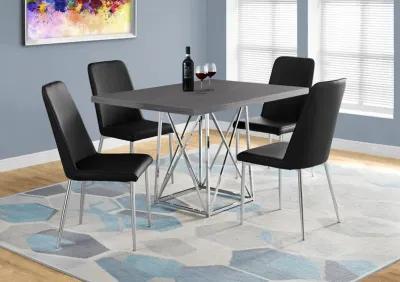 Monarch Specialties I Dining Table Metal Base, 36" x 48", Grey/Chrome