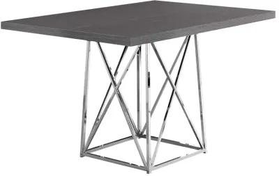 Monarch Specialties I Dining Table Metal Base, 36" x 48", Grey/Chrome