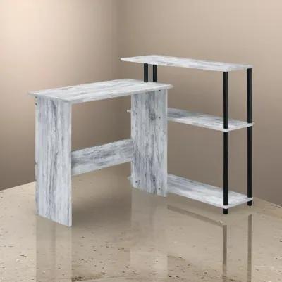 Writing Desk with Elegant Wood Design, Antique White and Black-Benzara