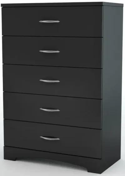 Hivvago Modern 5-Drawer Chest in Black Finish