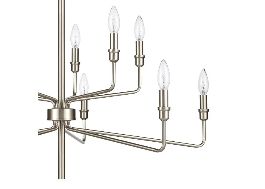 Saginaw 34'' Wide 10-Light Silver Chandelier