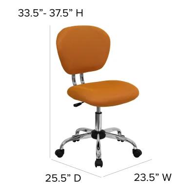 Beverly Mid-Back White Mesh Padded Swivel Task Office Chair with Chrome Base