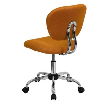 Beverly Mid-Back White Mesh Padded Swivel Task Office Chair with Chrome Base