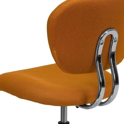 Beverly Mid-Back White Mesh Padded Swivel Task Office Chair with Chrome Base