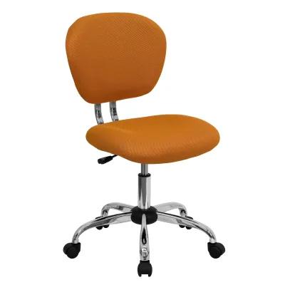 Beverly Mid-Back White Mesh Padded Swivel Task Office Chair with Chrome Base