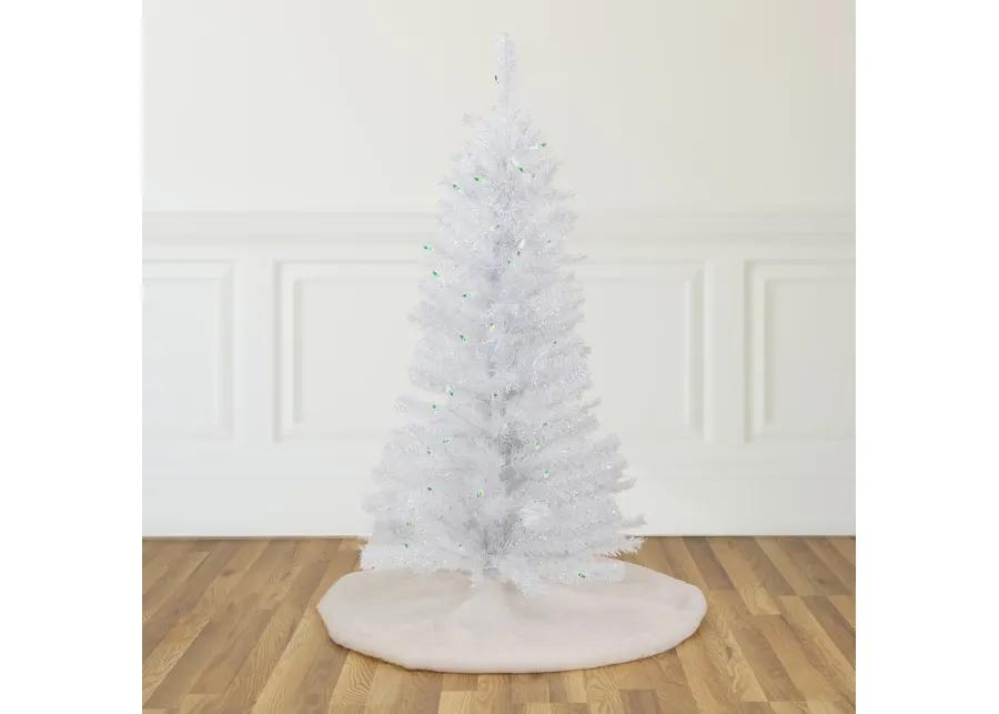 4' Pre-lit Rockport White Pine Artificial Christmas Tree  Green Lights