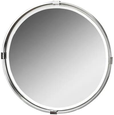 Uttermost Tazlina Brushed Nickel Round Mirror