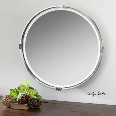 Uttermost Tazlina Brushed Nickel Round Mirror