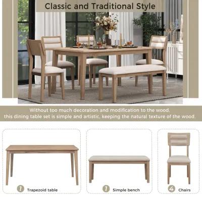 Merax Classic and Traditional Style 6 - Piece Dining Set