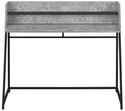 Monarch Specialties I 7550 Computer Desk, Home Office, Laptop, Storage Shelves, 48"L, Work, Metal, Laminate, Grey, Black, Contemporary, Modern