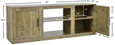 58 Inch TV Stand with 1500W Faux Fireplace for TVs up to 65 Inch